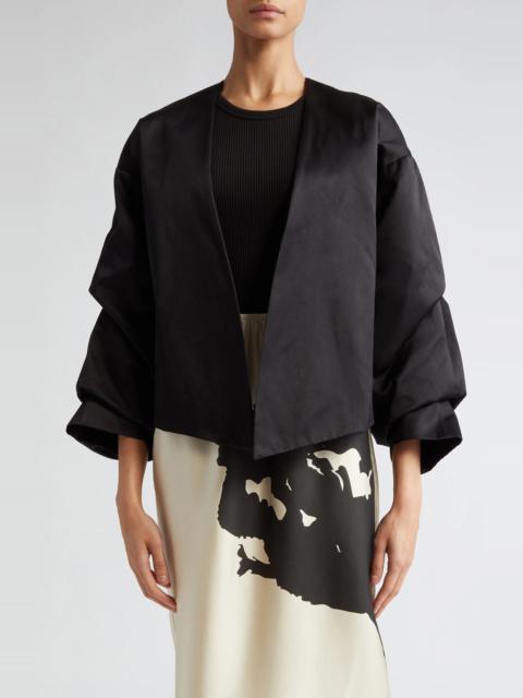 Crinkled Sleeve Organic Cotton & Organic Silk Jacket