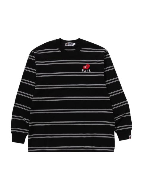 A BATHING APE® BAPE Ape Heart Hoop Long-Sleeve Tee 'Black'