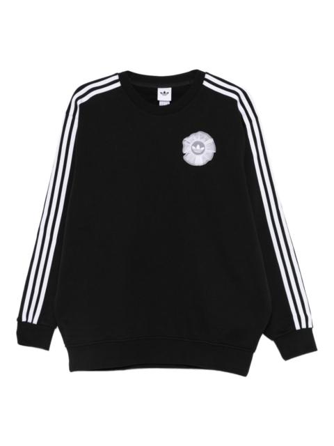 adidas stripe-detail appliqué sweatshirt