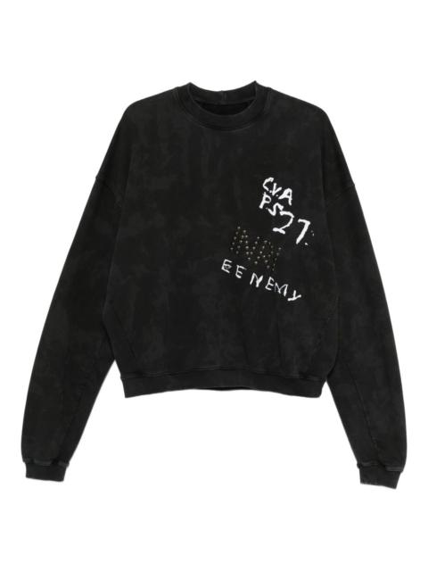 RIVINGTON roi Rebis Inri Cva stud-embellished sweatshirt