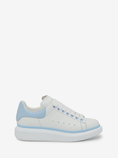 Alexander McQueen Women's Oversized Sneaker in White/powder Blue