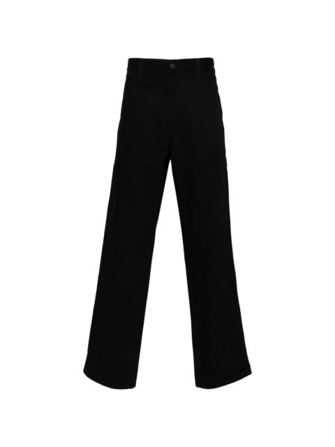 Single Knee mid-rise straight-leg jeans