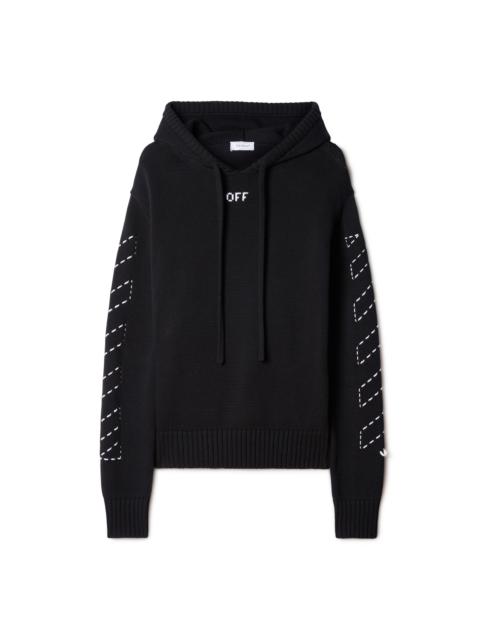 Off-White Stitch Arr Diags Knit Hoodie