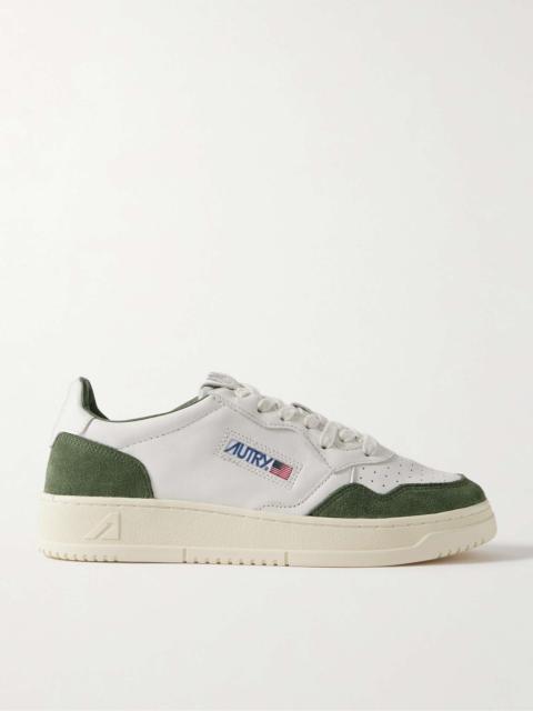 Medalist Suede-Trimmed Leather Sneakers