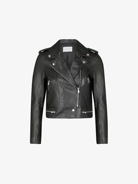 Leather biker jacket