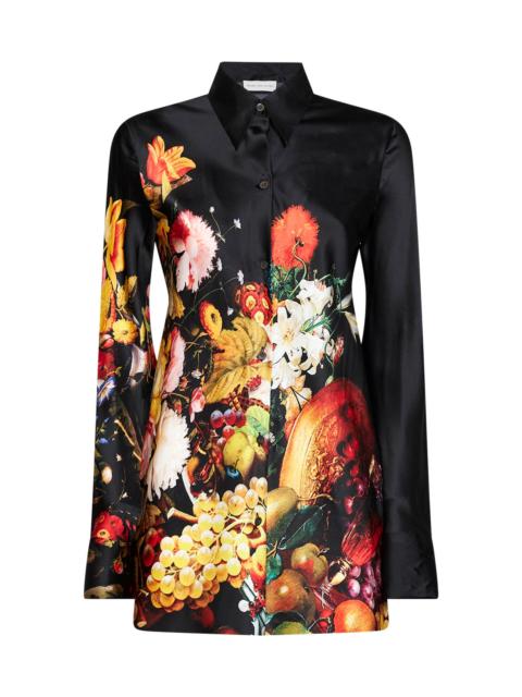 Dries Van Noten Black Flemish Painting-print silk Calima shirt