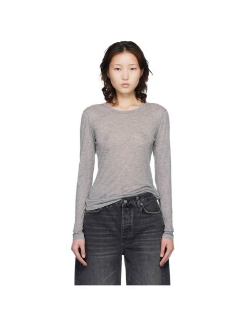 ANINE BING Gray Sylvie Long Sleeve T-shirt