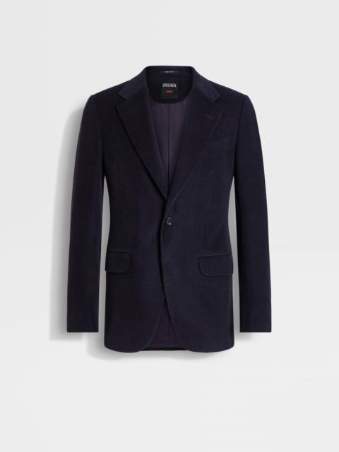 ZEGNA NAVY BLUE OASI CASHMERE BLEND JACKET