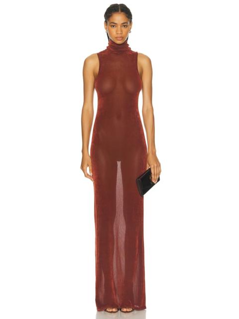 PRISCAVera Turtleneck Maxi Dress