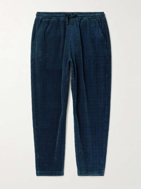 Universal Works Straight-Leg Houndstooth Cotton-Corduroy Drawstring Trousers