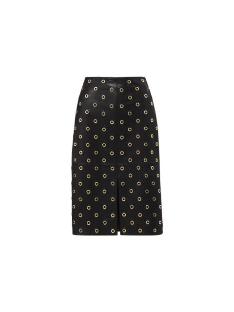 VERONICA BEARD ANDERSON LEATHER GROMMET SKIRT