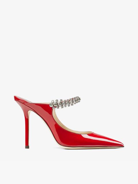 Bing 100
Red Patent Leather Mules with Crystal Strap
