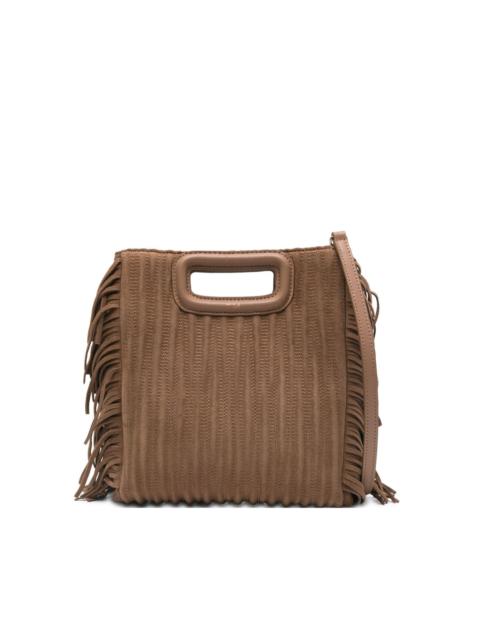 maje fringed cut-out handle mini bag