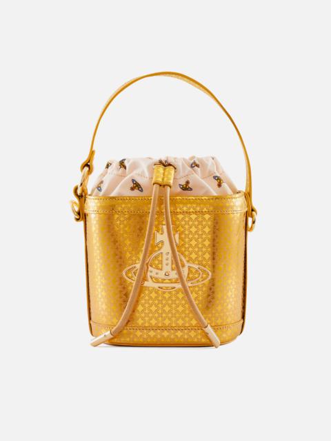 Vivienne Westwood Vivienne Westwood Daisy Drawstring Logo-Jacquard Leather Bucket Bag