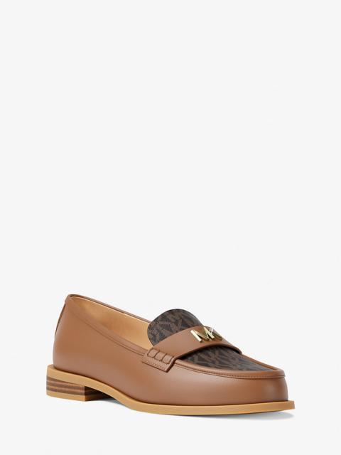 MICHAEL KORS Lex Leather and Signature Logo Loafer