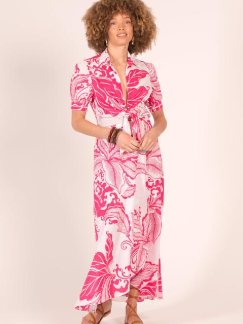 Poupette St Barth Long Dress Eren - Pink Reef Wave