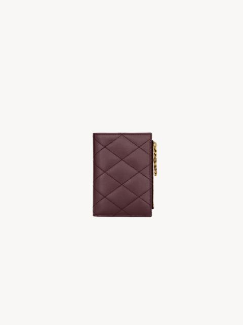 SAINT LAURENT CASSANDRE BIJOU BI-FOLD WALLET IN GRAIN DE POUDRE LEATHER