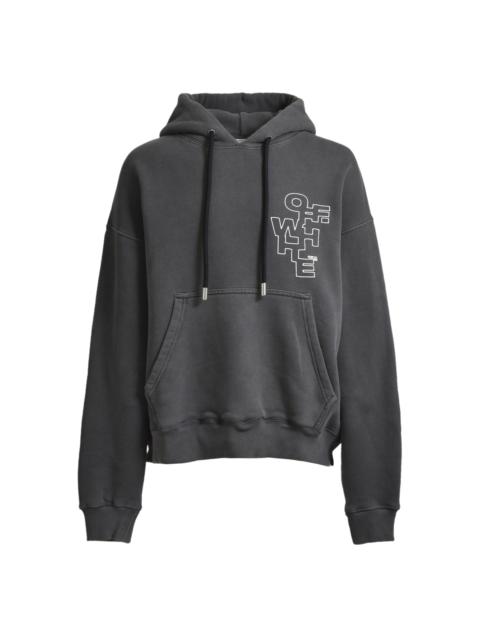 OUTLINE ARROW SKATE HOODIE / BLK WHT