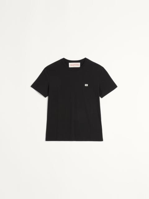 COTTON T-SHIRT WITH VLOGO PATCH