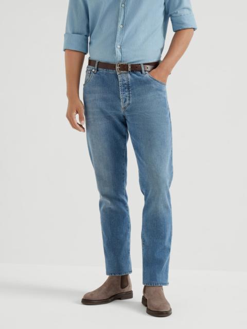 Brunello Cucinelli Comfort denim slim fit five-pocket trousers