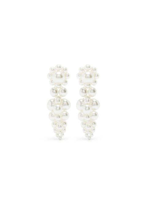 Mini Cluster faux-pearl drop earrings