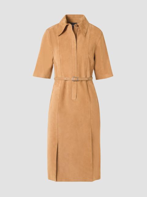 AKRIS Women's Suede Belted Shirtdress - Camel