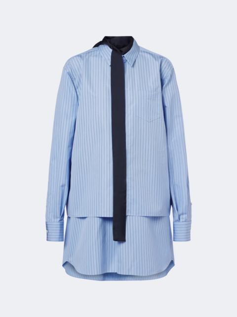 sacai Layered striped cotton-blend poplin shirt