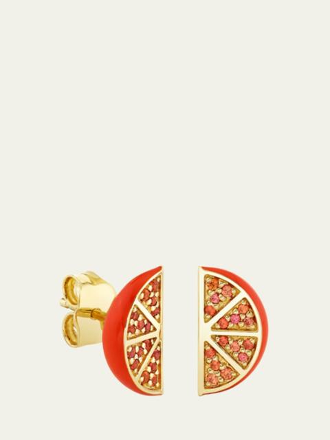 SYDNEY EVAN 14K Sapphire Orange Slice Stud Earrings
