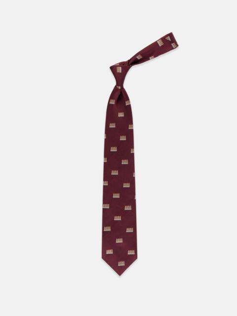 J. PRESS MADE-IN-ENGLAND BURGUNDY FOUR MONKEYS CLUB TIE