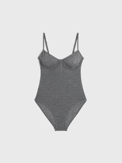 Totême Half-cup swimsuit grey mélange