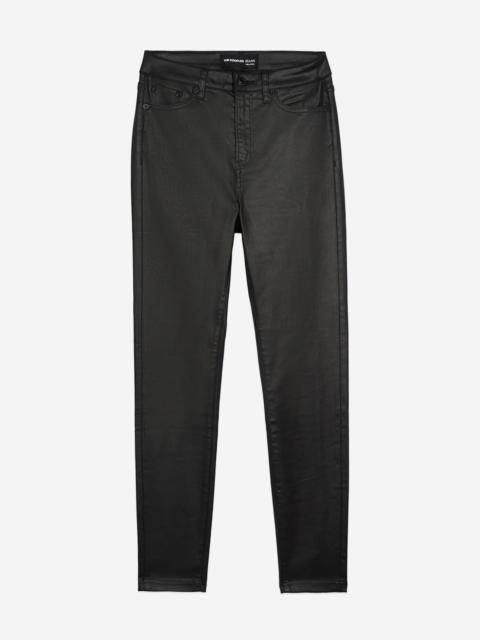 The Kooples BLACK LEATHER-EFFECT SLIM JEANS