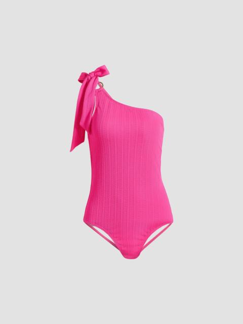 Shoshanna Women's One-Shoulder Tie One-Piece Swimsuit - Magenta