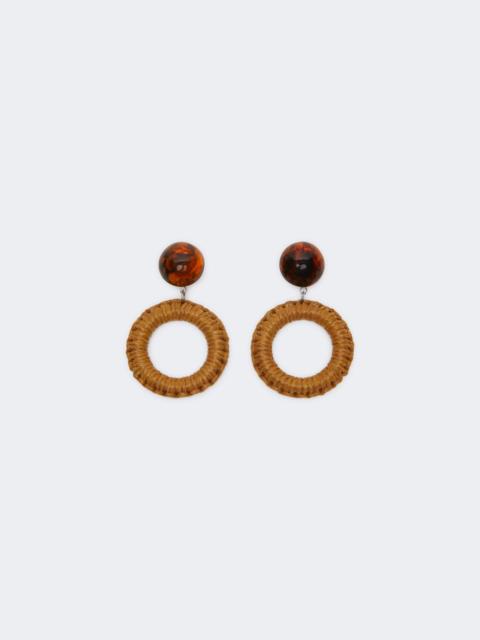 WEEKEND Max Mara RANCH Raffia and resin earrings - CARAMEL