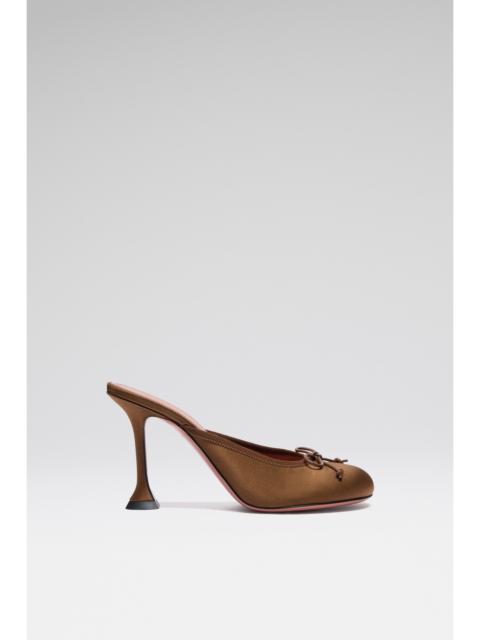 Amina Muaddi LILA SLIPPER 95 MOCHA SATIN