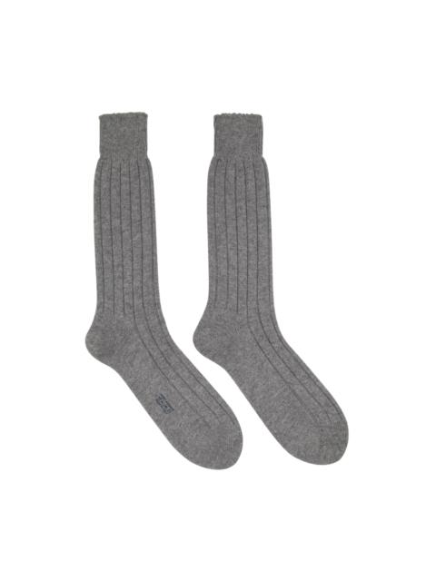 TOM FORD Grey Cashmere Long Socks