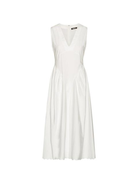 ROTATE V-neck sleeveless midi dress
