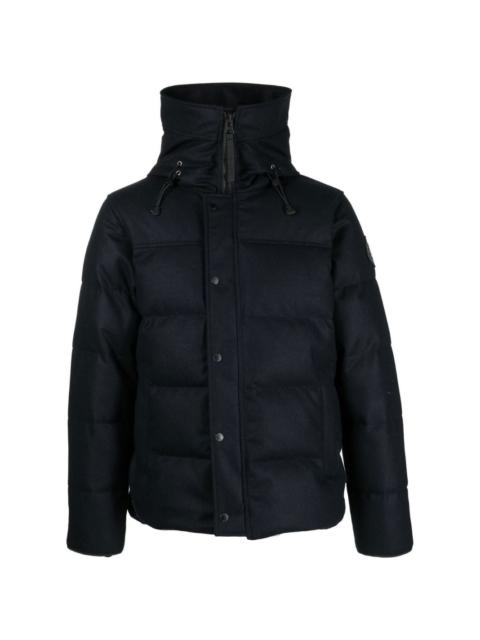 padded down hooded jacket
