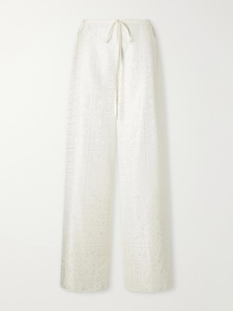 LIBEROWE Silk-jacquard Wide-leg Pants