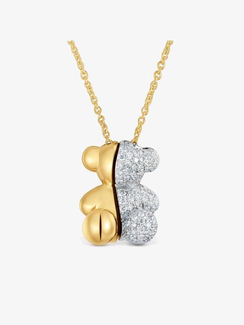 TOUS Short gold and 18K white gold double bear Necklace with diamonds Bold Bear