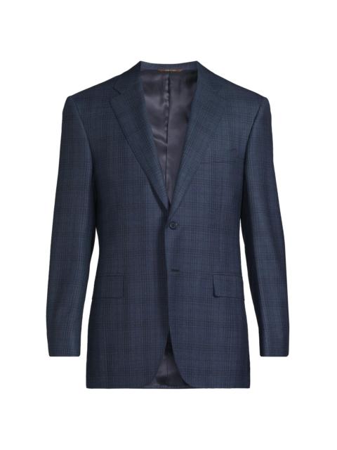 Canali Men's Siena Plaid Classic-Fit Sportcoat - Blue