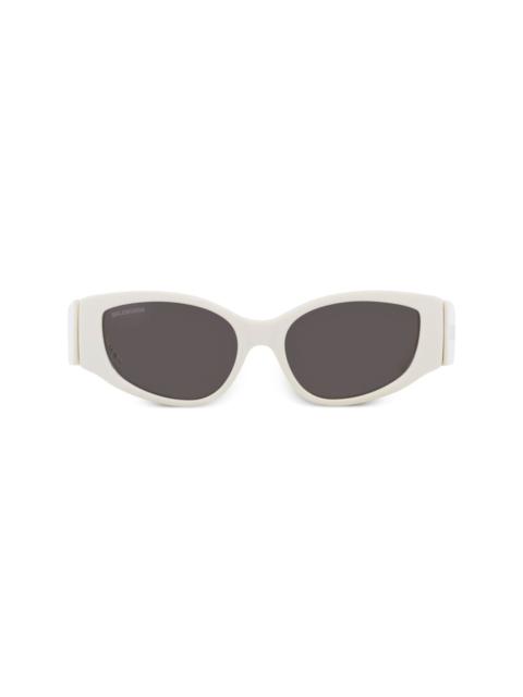 BALENCIAGA logo-print oval-frame sunglasses