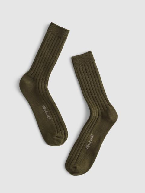 Madewell Ribbed Crew Socks in Cotton