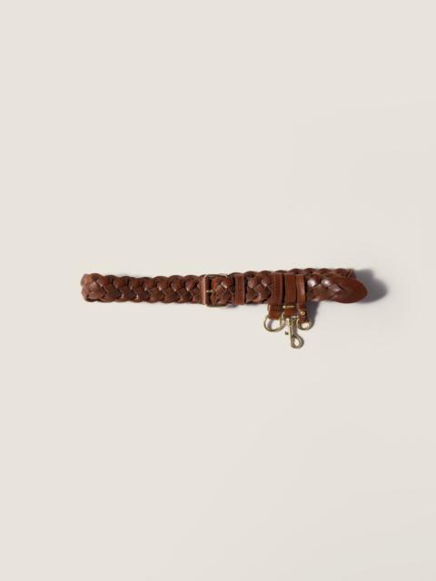 Miu Miu Woven leather belt