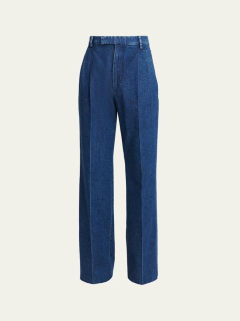 Valentino Men's Tailored Wide-Leg Denim Jeans