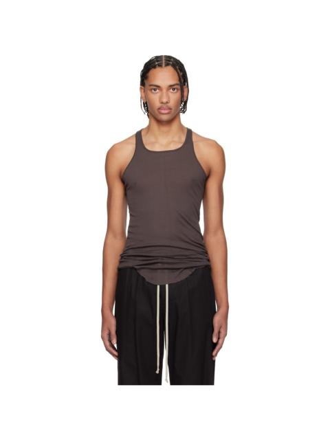 Rick Owens Brown Temple Basic Rib Tank Top