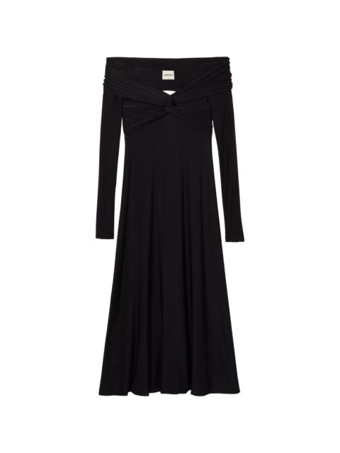 KHAITE Cerna off-shoulder midi dress