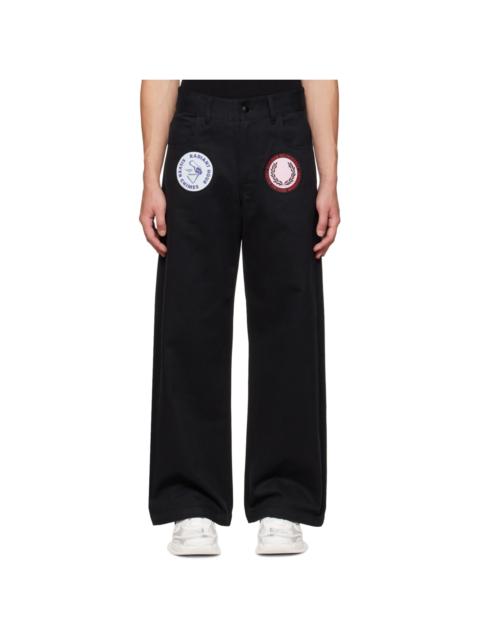 Raf Simons Black Fred Perry Patched Jeans