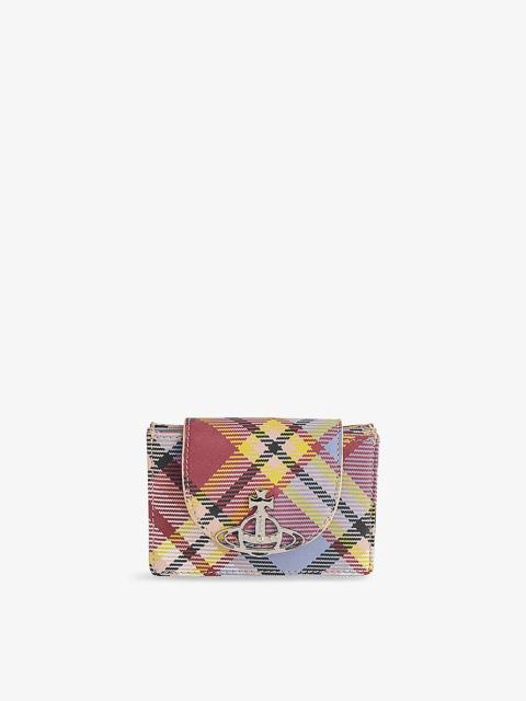 Vivienne Westwood Checked Flap Leather Card Holder