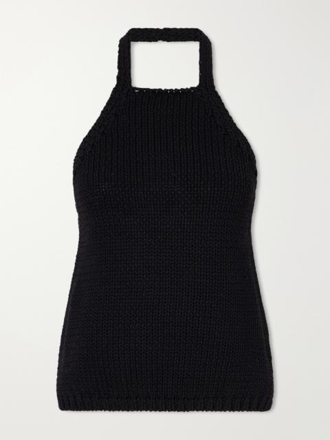 RÓHE Knitted Cotton Halterneck Top