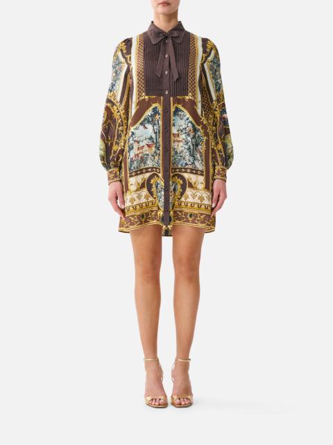 CAMILLA COLLARED SHIRT DRESS WITH PINTUCKS ANIMALS IN THE PALACE